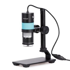 Amscope 5.1 MP Handheld Polarized 10-280X LED Digital USB Microscope Table Stand