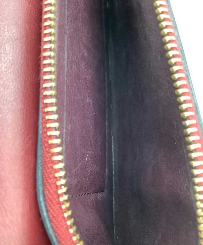 Loewe Anagram Wine Red Flap Snap Closure Side Handle Gold Hardware Long