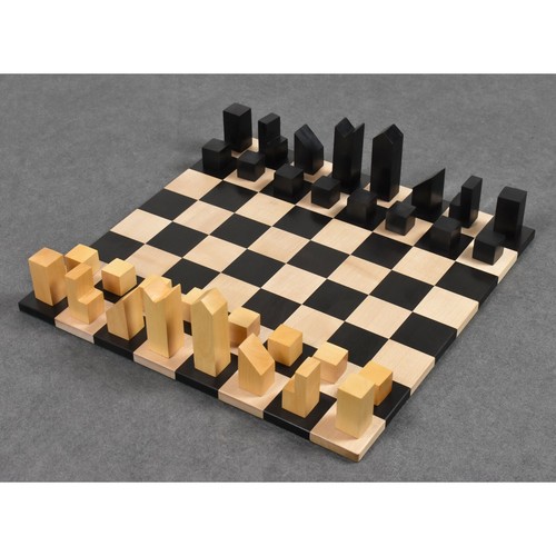 1966 Lanier Graham Chess pieces set in Ebonised Box & Ebony Wood Board-2.7" King - Picture 10 of 12