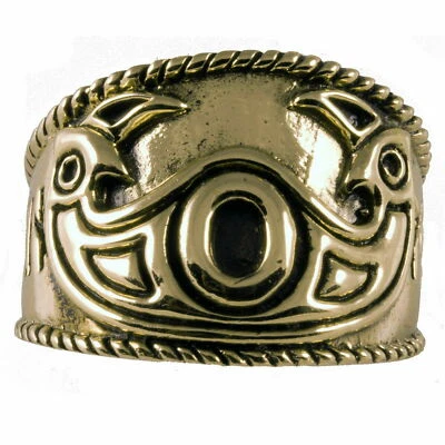 Bronze Wikingerring ODINS EYE  Gr.52-60 verstellbar Wikinger Hugin u. Munin