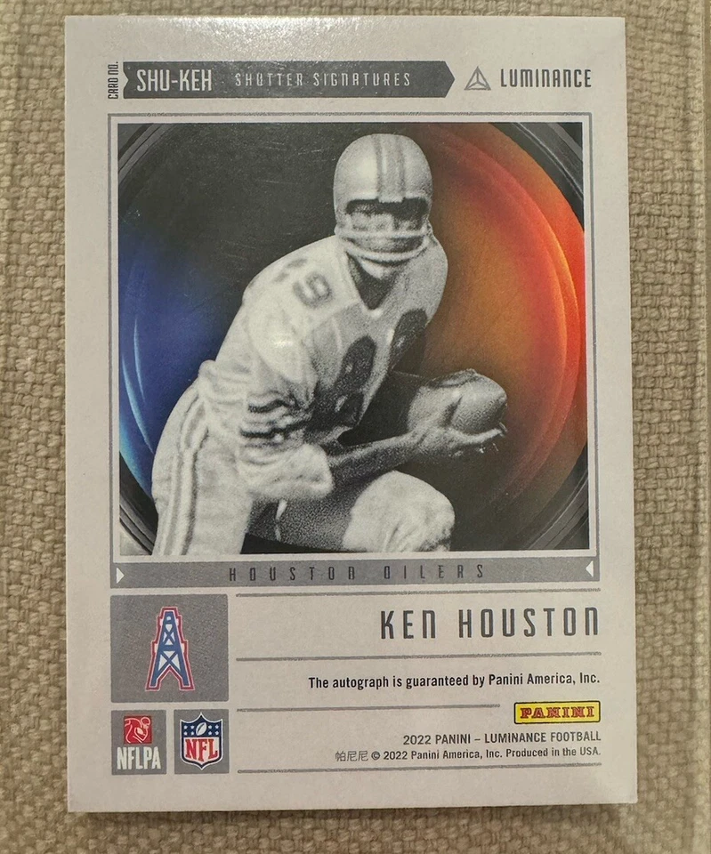 Panini Luminance Ken Houston 2022 firmas Shu-Keh automático 1 de 1 belleza  Foto 2 de 2
