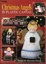 USED CHRISTMAS ANGELS ORNAMENTS & MORE 21 DESIGNS PLASTIC CANVAS PATTERN BOOK 