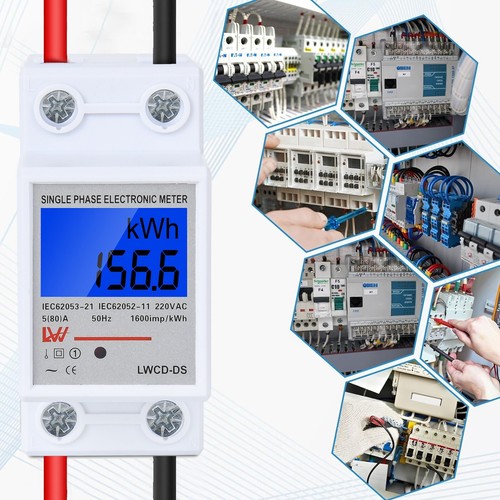 LCD AC meter power meter current measurement for DIN rail 5(80)A 1-phase - Picture 4 of 6