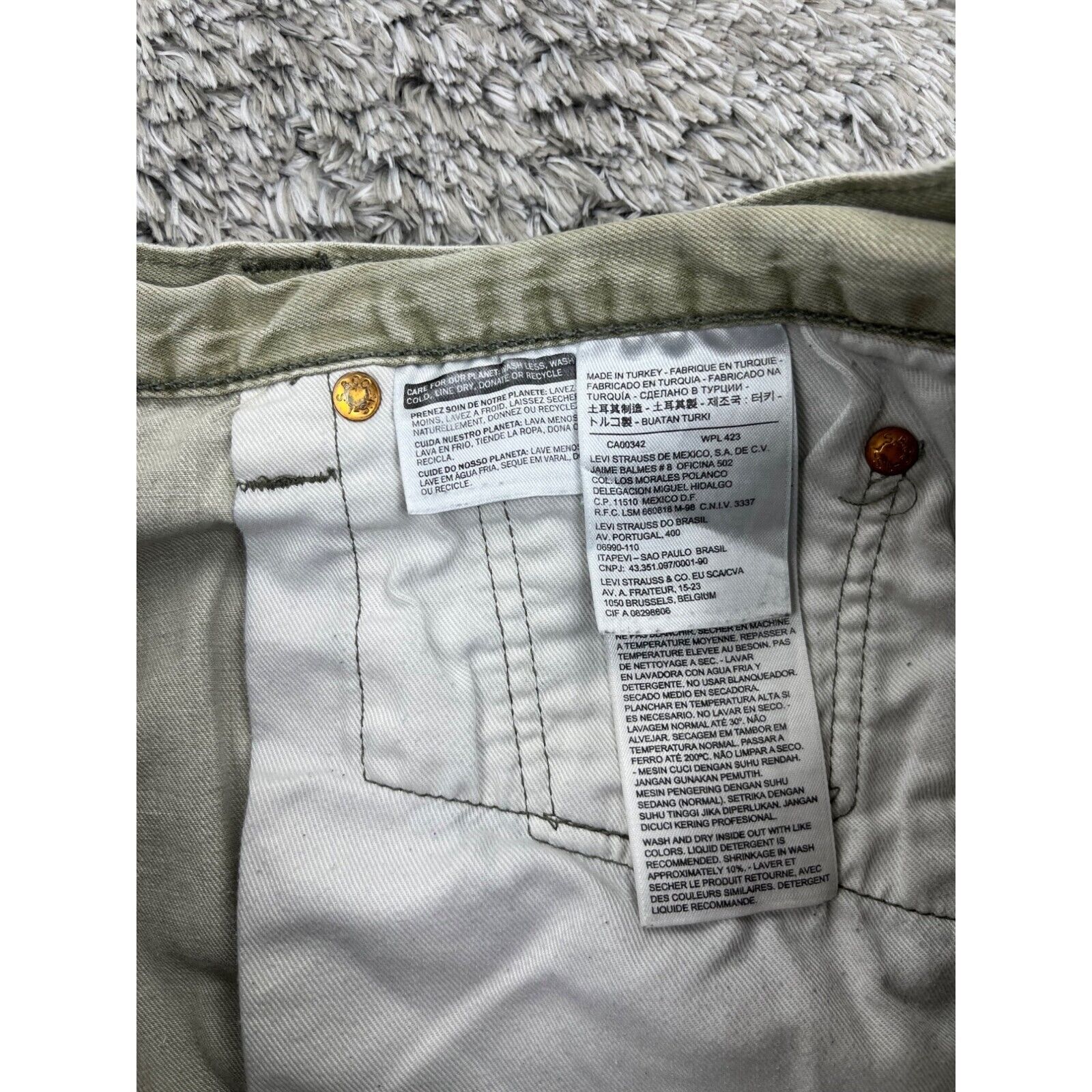 Vintage Levis 501 Jeans Mens 38x32 Green Button F… - image 8