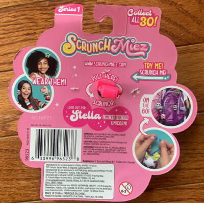 Scrunchmiez Juniper Pink Shimmer Cat Scrunchy Backpack Clip Toy