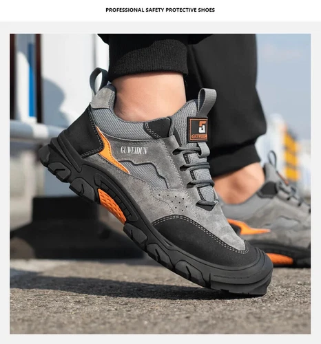 Breathable Men's Work Shoes Steel Toe Anti Smash Safety Boots Fashion Sneakers - Picture 22 of 24