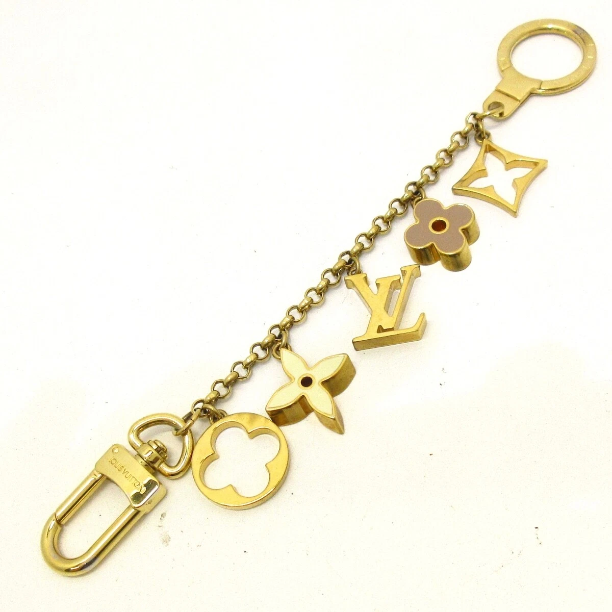 Louis Vuitton Bag Charm Chain Fleur De Monogram White/Beige