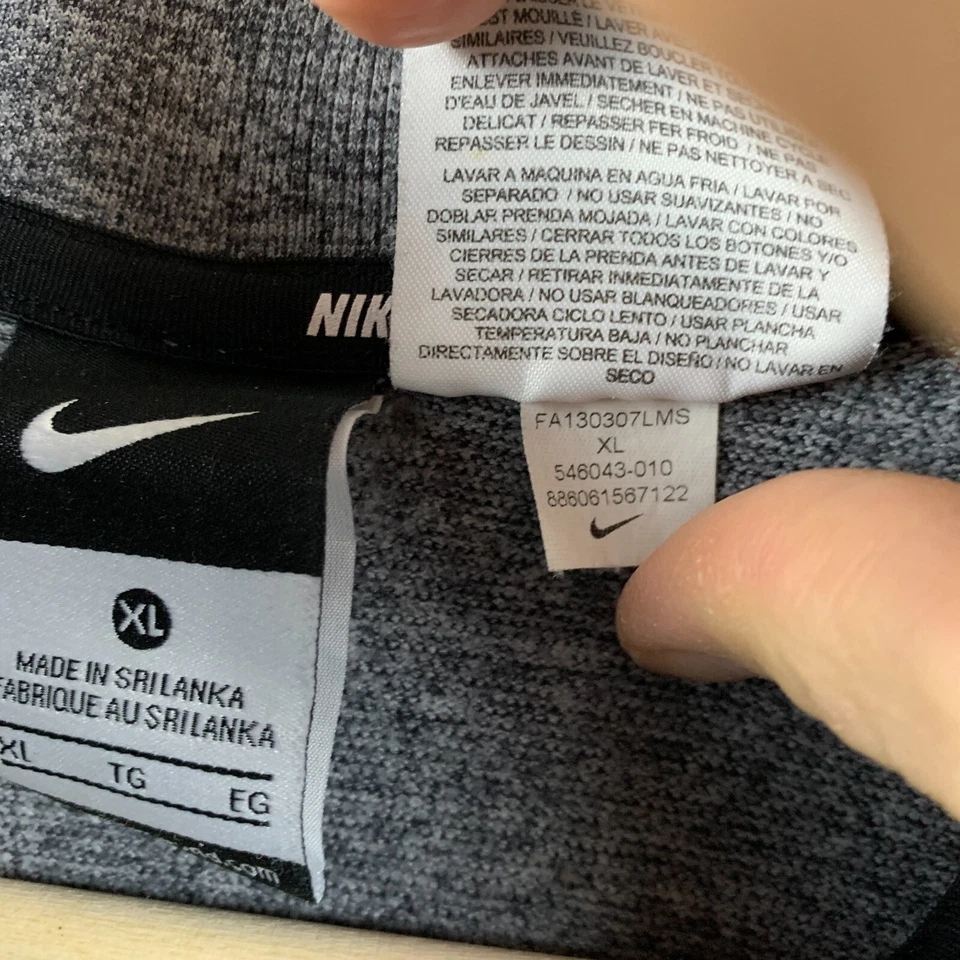 Nike Camisa para Correr Mujeres XL 1/4 Pullover Simulado Gris Ligero Ventilación 546043-010 Foto 4 de 4