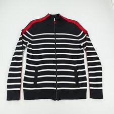 Lauren Ralph Lauren Active L-RL Full Zip Jacket Women's Size L Black Striped