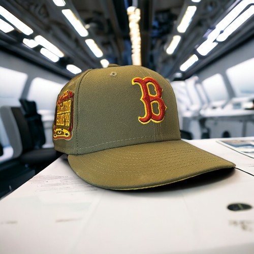 7 1/4 - Boston Red Sox Fitted Hat Boba Fett Star Wars FAM Cap Olive Men's Unisex