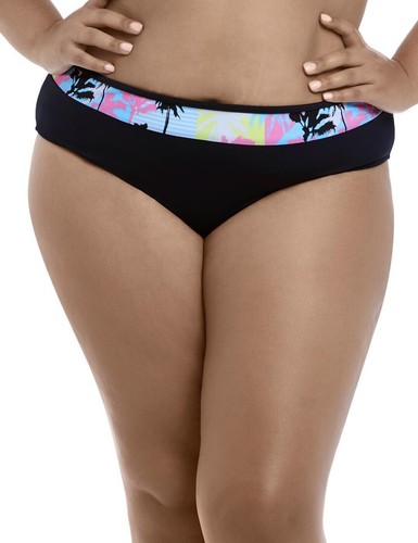 BIKINI BOTTOM UK SIZE 22 BLACK PINK MALIBU DAYS ELOMI SWIMWEAR FREEPOST BNWT - Picture 6 of 7