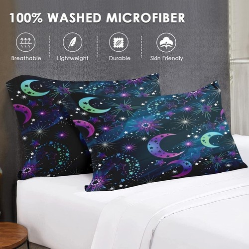 Vibrant Moon and Star Twin Bedding Set - Comforter & Pillowcase for Kids - Picture 9 of 9