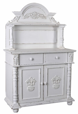 Schrank Weiss Highboard Küchenregal Landhausstil Küchenbuffet Buffetschrank