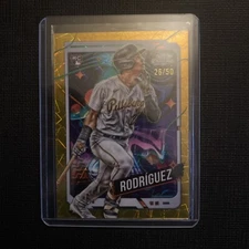 2024 Topps Cosmic Chrome Endy Rodriguez #198 Gold Interstellar 26/50 Pirates RC