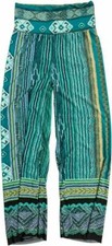 SWELL Girls Green Palms On The Mind Beach Pants Size L Tropical Wide Leg Summer