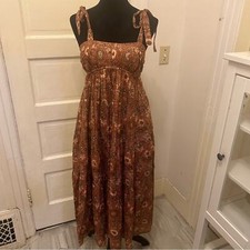 ULLA JOHNSON Women’s Maxi Sun Dress Floral Boho Cottage core Coquette size 2