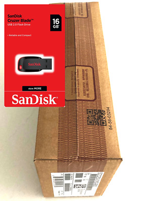 SanDisk Cruzer Blade 16GB USB 2.0 Flash Drive Thumb Memory Stick 50 Units Box