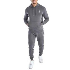 Mens Full Tracksuits Gym King Pullover Hoodie Gym Sweatshirt Joggers Dark Grey