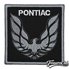 Pontiac Firebird Eagle Embroidered Patch Black/Dark Gray Iron-On Sew-On Hat Bag