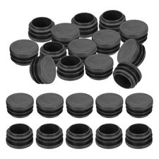 40Pcs 1.25" Plastic Tubing End Caps Round Hole Plug Insert Black