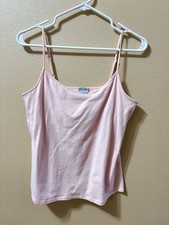 Old Navy Stretch Women s Cotton Built-In Bra Fitted Cami Tank Top Pink L
