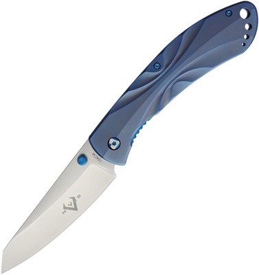 V NIVES Poseidon Blue Titanium Folding 154CM Stainless Pocket Knife 30091
