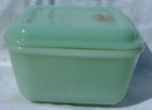 Fire King Jadeite Philbe Refrigerator Dish With Lid Original Foil Label