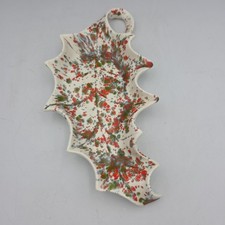 Vintage Retro Splatter Candy Dish Holly Leaf ...
