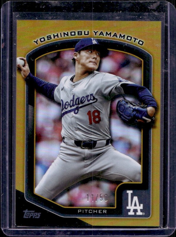 2025 Topps Flagship Yoshinobu Yamamoto Gold #11/50 Dodgers
