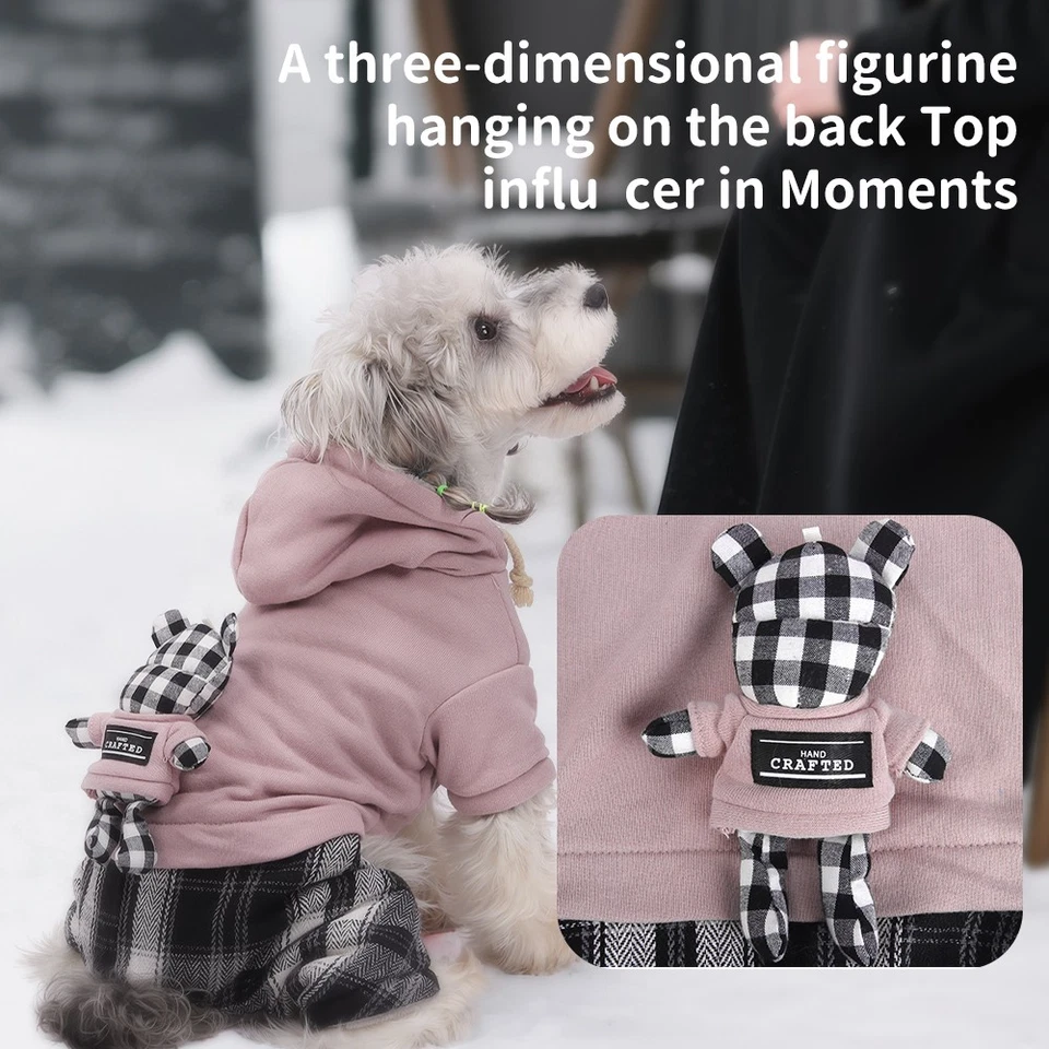 Dog Winter Coat 4 Legs Covered Windproof Waterproof Reflective Hooded Clothes US - Image 2 of 4