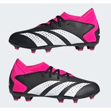 Adidas Predator Accuracy.3 FG J Soccer Cleats Blk/Wht/Pnk Size 4.5