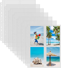 30 Pack Heavy Duty Photo Sleeves for 3 Ring Binder 240 Pictures , 3.5x5 Plastic