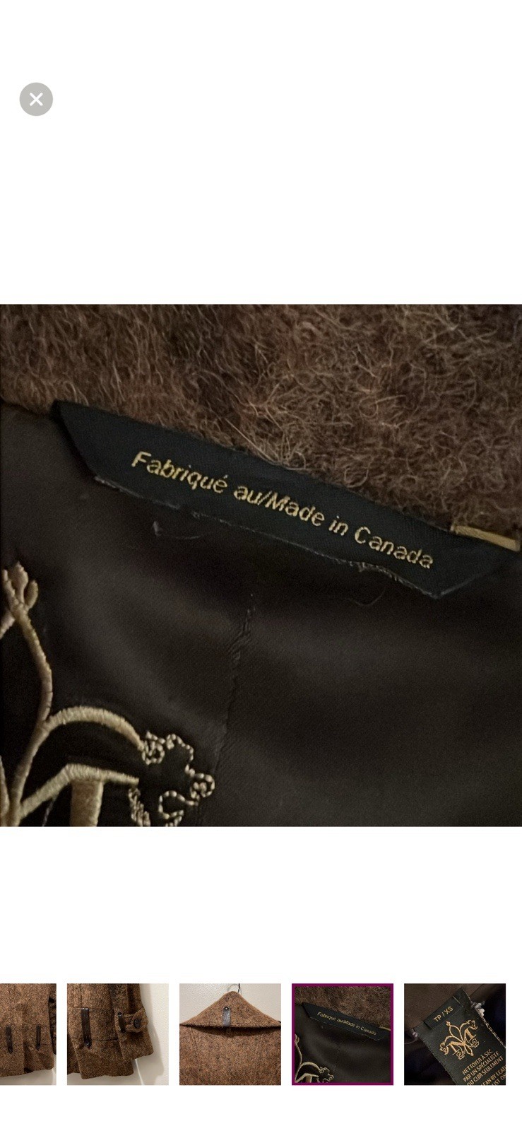 Mackage Brown Button Belted Collared Leather Trim… - image 13