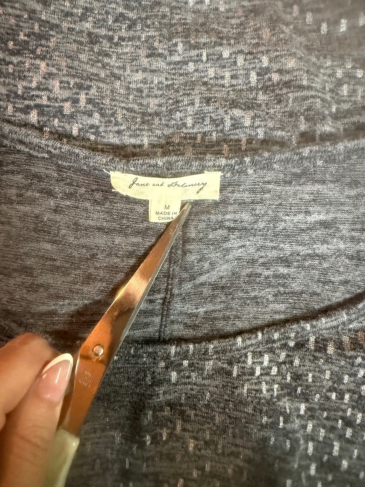 Jane and Delaney Medium Gray Lightweight Knit Top