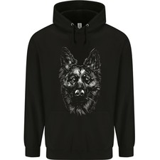 Sudadera Niños Pastor Alemán Monocromo AWDis JH001J Negra