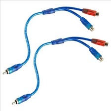 2x RCA Y Splitter Audio Jack Cable Adapter 1Male to 2Female Connector