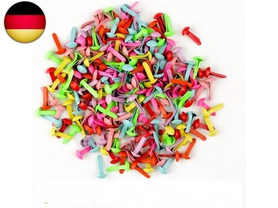 Mini Brads,200 Stück Musterklammern Bunte Brads Farbige Brad Runde Brads 