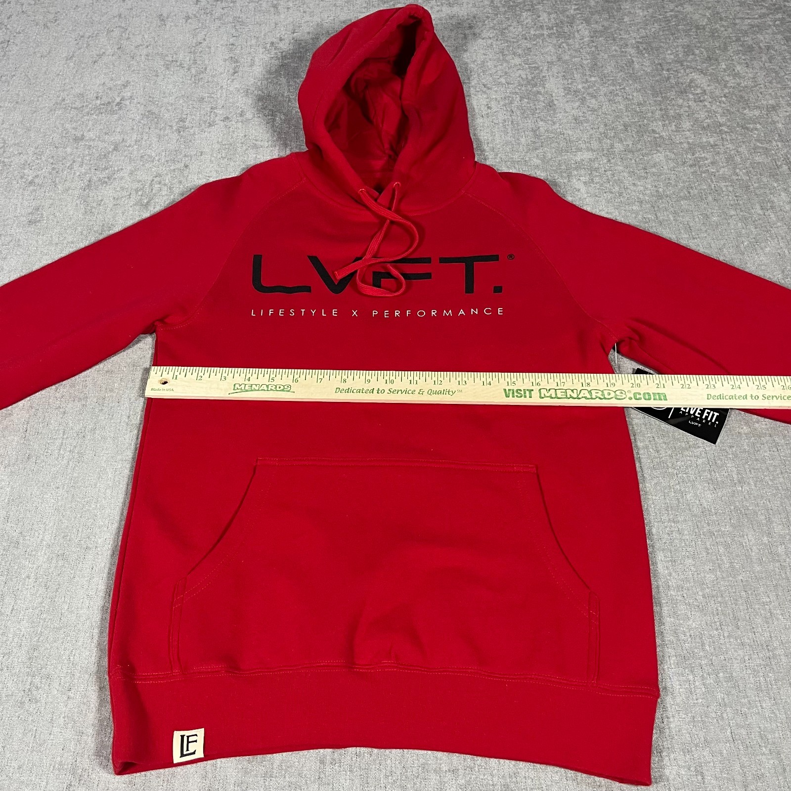 Live Fit LVFT Pullover Hoodie Men Small Red Performance Workout Gym Logo NWT image 7