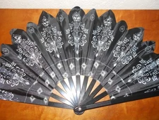 Disney Parks The Haunted Mansion Wallpaper Black Large Folding Handheld Fan