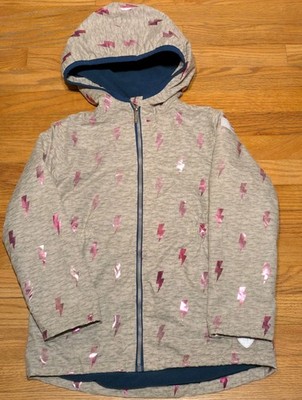 Hatley Girls Youth Size 8 Lightning Bolts Raincoat Rain Jacket Coat