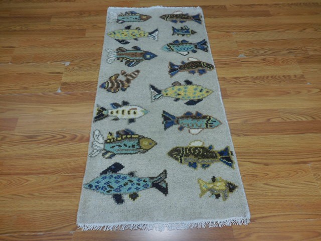 Modernd  Fish Sea Animal Designd Rug Turkish Fine Quality 2x4Ft