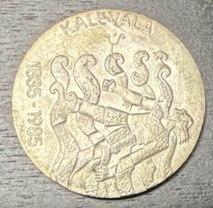 Finland 1985 50 Markkaa Silver Coin Kalevala 150th Anniversary
