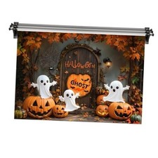 /2.5x2.5m Halloween Backdrop for Photography Ghost Pumpkin Carving 8x8ft