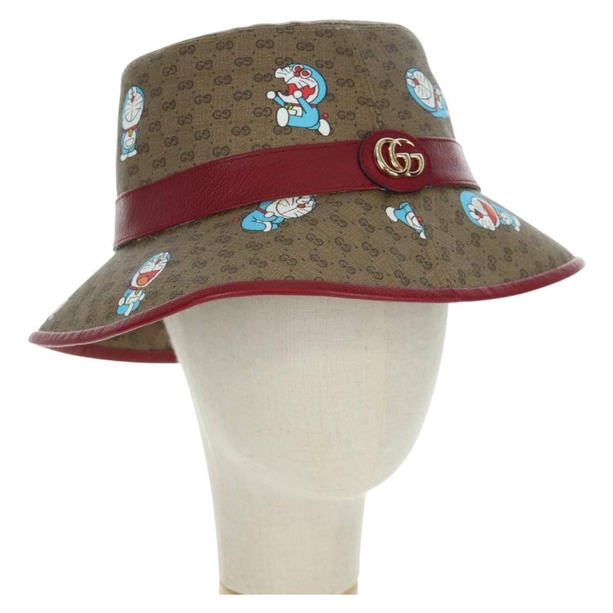 ドラえもん バケットハット GUCCI　グッチ×ドラえもん　GGロゴ GUCCI x Doraemon Micro GG Supreme Doraemon Bucket Hat Brown Auth