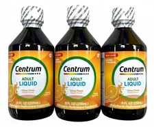 3 Pack Centrum LIQUID Vitamin Citrus Flavor 8 Oz (256ml) Each fast Shipping