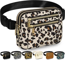 Fanny Packs for Women Fashion Waist Packs Bag with Adjustable Strap and 4 Zipper