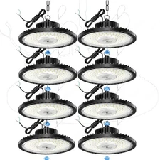 8PACK 150W UFO LED High Bay Light with Motion Sensor Smart High Bay LED Light