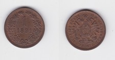 1 Kreuzer Copper Coin Austria 1891 XF (169856)