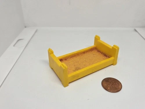 Vintage Fisher Price little people yellow single bunk bed BOTTOM ONLY