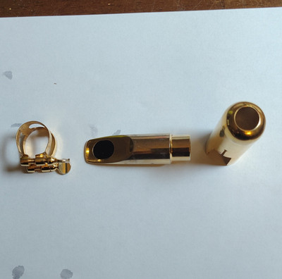 Maxtone #5 .060 Gold Plated Soprano Saxophone Mouthpiece w/ Ligature & Cap